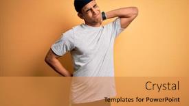  Presentation with sport injury - Colorful slide deck enhanced with handsome-african-american-sportsman-doing backdrop and a gold colored foreground