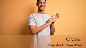  Presentation with proud american - Slides with handsome-african-american-sportsman-doing background and a gold colored foreground