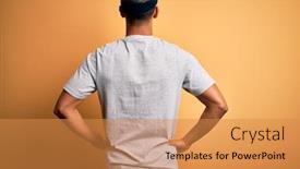  Presentation with sportswear - Beautiful presentation design featuring handsome-african-american-sportsman-doing backdrop and a gold colored foreground