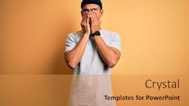  Presentation with vision - Beautiful presentation design featuring handsome-african-american-sportsman-doing backdrop and a gold colored foreground