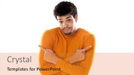  Presentation with afro - Slide deck featuring handsome-afro-guy-pointing background and a gold colored foreground