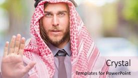  Presentation with arabic music arab man playing - PPT layouts consisting of handsome arabian man with long background and a  colored foreground