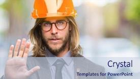  Presentation with architec - Amazing presentation theme having handsome architec man with long backdrop and a  colored foreground