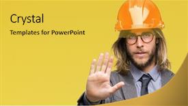  Presentation with architec - Theme with handsome architec man with long background and a  colored foreground