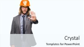  Presentation with architec - Presentation theme featuring handsome architec man with long background and a  colored foreground