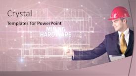  Presentation with technology hardware - Slide set featuring handsome-architect-with-helmet-drawing background and a lemonade colored foreground