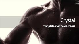  Presentation with music and athlete - Colorful slide set enhanced with handsome athlete on a white backdrop and a  colored foreground