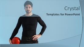  Presentation with medicine - Audience pleasing presentation theme consisting of handsome-athletic-sportsman-posing backdrop and a light blue colored foreground
