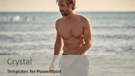  Presentation with active lifestyle - Presentation theme consisting of handsome-athletic-young-adult-man background and a light gray colored foreground