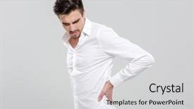  Presentation with backache - Slide deck enhanced with man in white shirt has background and a light gray colored foreground