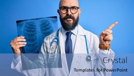  Presentation with xray - Cool new slide deck with handsome-bald-doctor-man backdrop and a light blue colored foreground