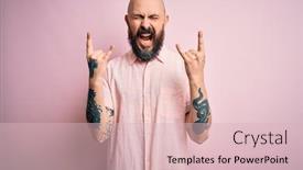  Presentation with rock star - Presentation having handsome-bald-man-with-beard background and a lemonade colored foreground