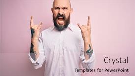  Presentation with elegant star - Cool new presentation theme with handsome-bald-man-with-beard backdrop and a lemonade colored foreground