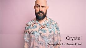  Presentation with tattoo - Slide deck having handsome-bald-man-with-beard background and a soft green colored foreground