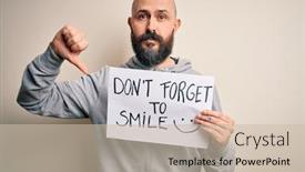  Presentation with bald - Audience pleasing theme consisting of handsome-bald-man-with-beard backdrop and a soft green colored foreground