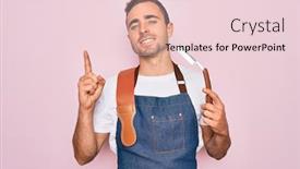  Presentation with blue eyes - Colorful theme enhanced with handsome-barber-man-with-blue backdrop and a lemonade colored foreground