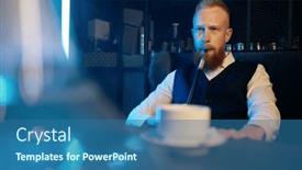  Presentation with hookah - PPT layouts consisting of handsome-bearded-man-smoking-hookah background and a ocean colored foreground
