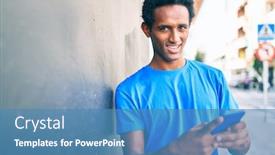  Presentation with black man - Theme featuring handsome-black-african-man-smiling background and a teal colored foreground