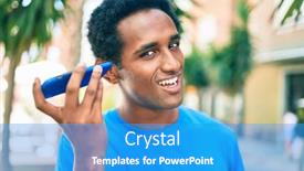  Presentation with black man - Presentation design having handsome-black-african-man-smiling background and a teal colored foreground