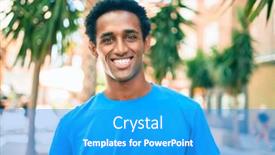  Presentation with black man - Audience pleasing PPT theme consisting of handsome-black-african-man-smiling backdrop and a teal colored foreground