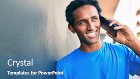  Presentation with black man - Slide set consisting of handsome-black-african-man-smiling background and a teal colored foreground