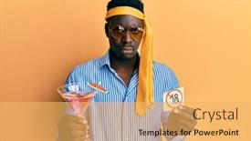  Presentation with drinking problem - Cool new slides with handsome-black-man-drunk-wearing backdrop and a yellow colored foreground