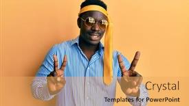  Presentation with fixing his black bow tie - Cool new theme with handsome-black-man-drunk-wearing backdrop and a yellow colored foreground