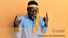  Presentation with rock star - Cool new theme with handsome-black-man-drunk-wearing backdrop and a yellow colored foreground