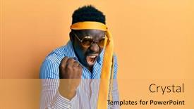  Presentation with black man - PPT theme having handsome-black-man-drunk-wearing background and a yellow colored foreground