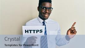  Presentation with privacy - Audience pleasing slides consisting of handsome-black-man-holding-https backdrop and a light blue colored foreground