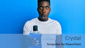  Presentation with breath - Beautiful theme featuring handsome-black-man-holding-mouthwash backdrop and a light blue colored foreground