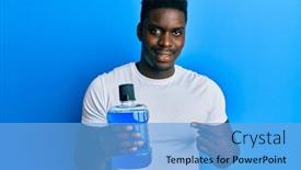  Presentation with breath - Audience pleasing presentation consisting of handsome-black-man-holding-mouthwash backdrop and a light blue colored foreground