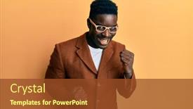  Presentation with black man - Presentation design with handsome-black-man-wearing-elegant background and a tawny brown colored foreground