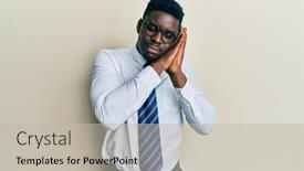  Presentation with black man - Cool new slide set with handsome-black-man-wearing-glasses backdrop and a mint green colored foreground