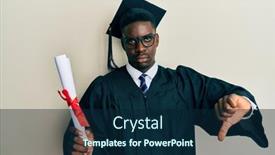  Presentation with ceremony - Audience pleasing slides consisting of handsome-black-man-wearing-graduation backdrop and a navy blue colored foreground
