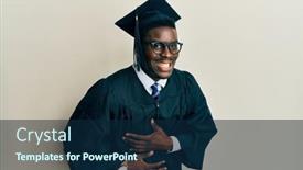  Presentation with ceremony - Slide set with handsome-black-man-wearing-graduation background and a navy blue colored foreground