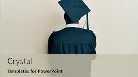  Presentation with graduation black graduate hat - Beautiful slide deck featuring handsome-black-man-wearing-graduation backdrop and a soft green colored foreground