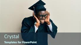  Presentation with black man - Slide deck with handsome-black-man-wearing-graduation background and a navy blue colored foreground