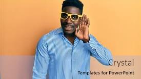  Presentation with black yellow - PPT theme featuring handsome-black-man-wearing-yellow background and a light blue colored foreground