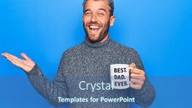  Presentation with winner cup - Slides enhanced with handsome-blond-man-drinking-cup background and a ocean colored foreground