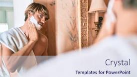  Presentation with razor - Beautiful theme featuring handsome-blond-man-looking backdrop and a sky blue colored foreground