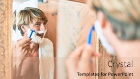  Presentation with razor - Amazing slide deck having handsome-blond-man-looking backdrop and a coral colored foreground