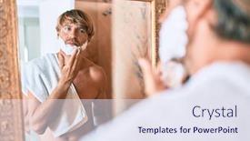  Presentation with razor - PPT layouts having handsome-blond-man-looking background and a sky blue colored foreground