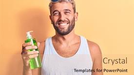  Presentation with aloe vera - Slide set enhanced with handsome-blond-man-on-vacation background and a coral colored foreground