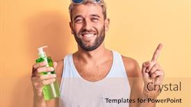  Presentation with aloe vera - Theme featuring handsome-blond-man-on-vacation background and a coral colored foreground