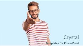  Presentation with business casual - Presentation theme featuring handsome-blond-man-with-beard background and a sky blue colored foreground