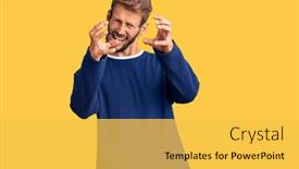  Presentation with beard - PPT layouts enhanced with handsome-blond-man-with-beard background and a yellow colored foreground