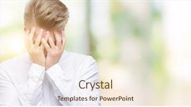  Presentation with happy sad face man - Cool new PPT layouts with handsome blond man with sad backdrop and a  colored foreground