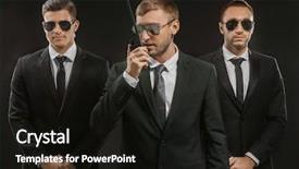  Presentation with dark - Theme with handsome bodyguards on dark background background and a black colored foreground