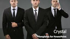  Presentation with handsome - Cool new PPT theme with handsome bodyguards on grey background backdrop and a black colored foreground